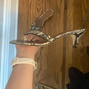 Sandro Size 36 Kitten Heel Python Thong.